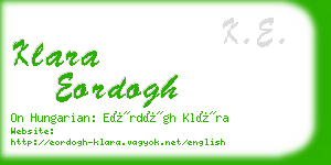 klara eordogh business card